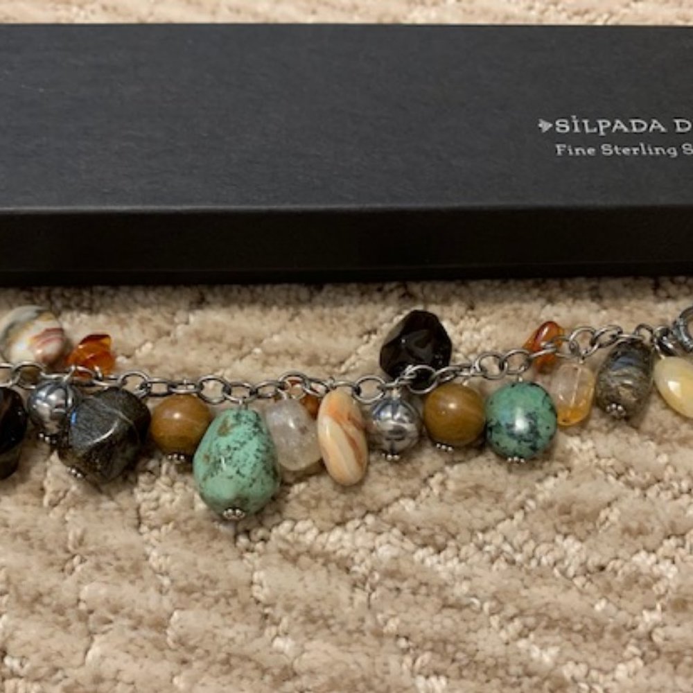 Silpada Natural Multi Stone Dangle Bracelet